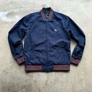 Dark Seas Varsity Jacket Men Size Small Zip Up Navy Baseball